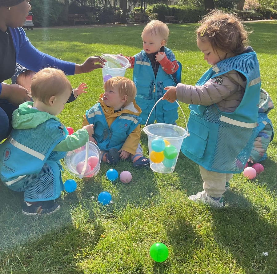 outdoor - physical activity - babies collecting balls