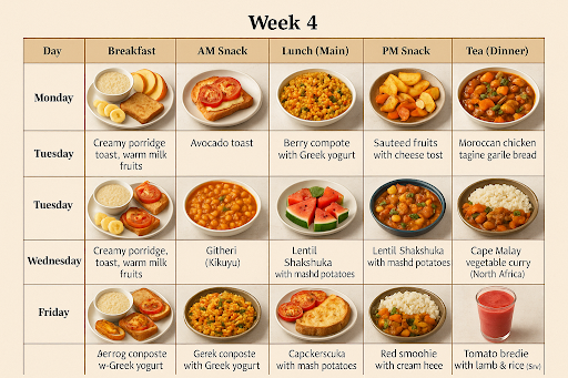 African-inspired nursery meals week 4